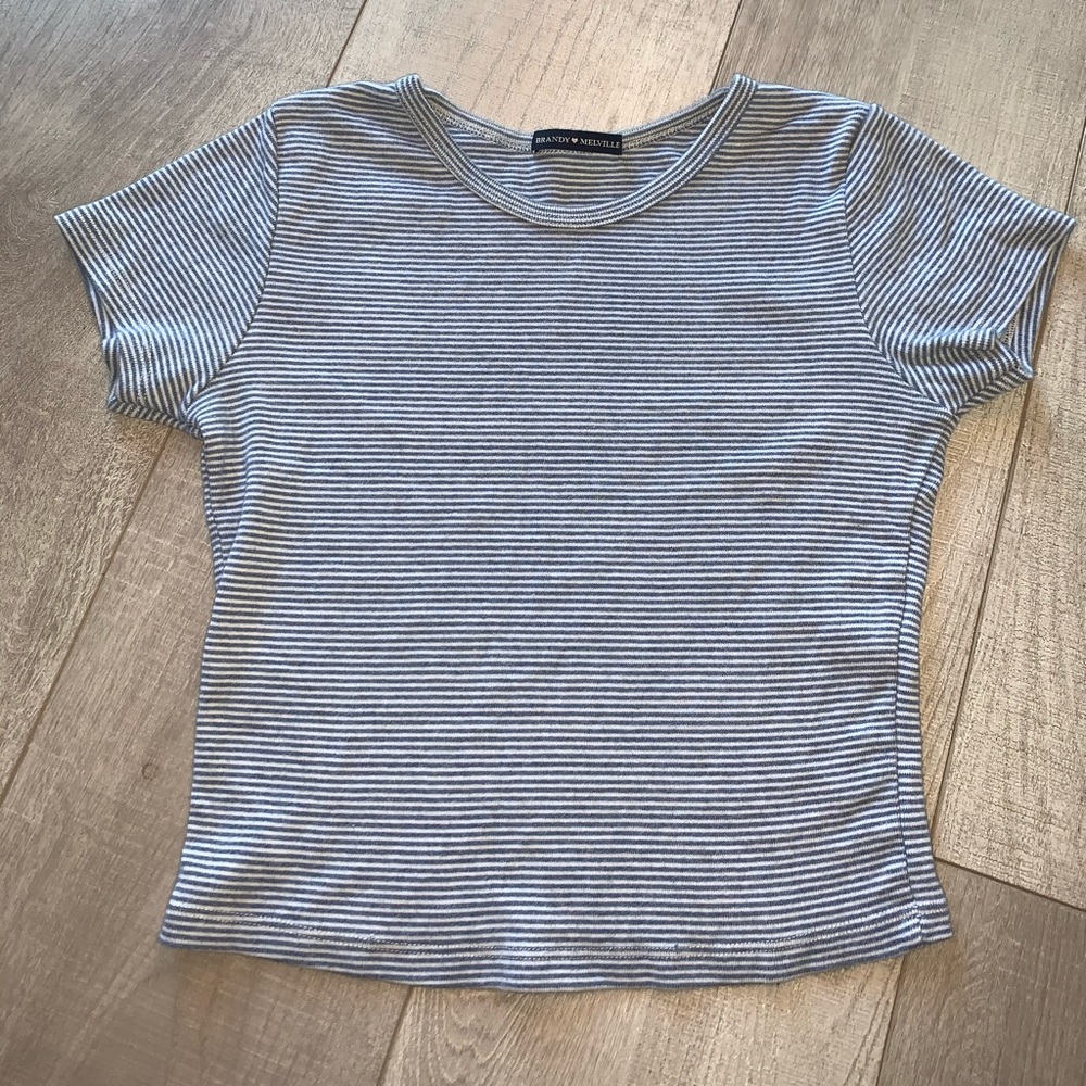 brandy melville light blue striped shirt